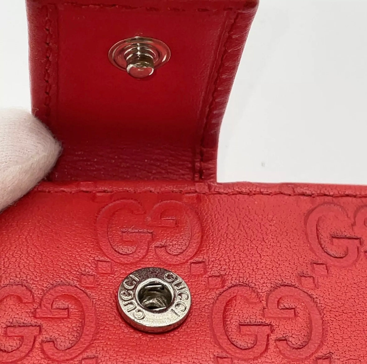 Red Gucci Guccissima Long Wallet