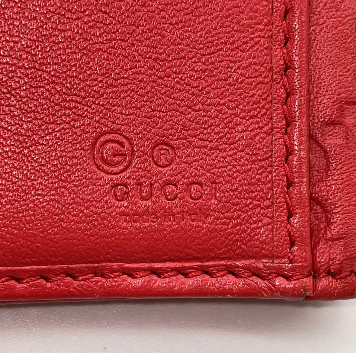 Red Gucci Guccissima Long Wallet