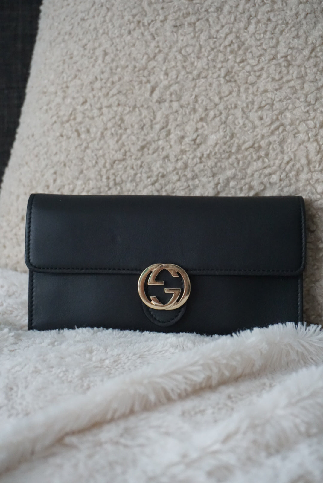 Gucci Interlocking G Logo Leather Continental Wallet