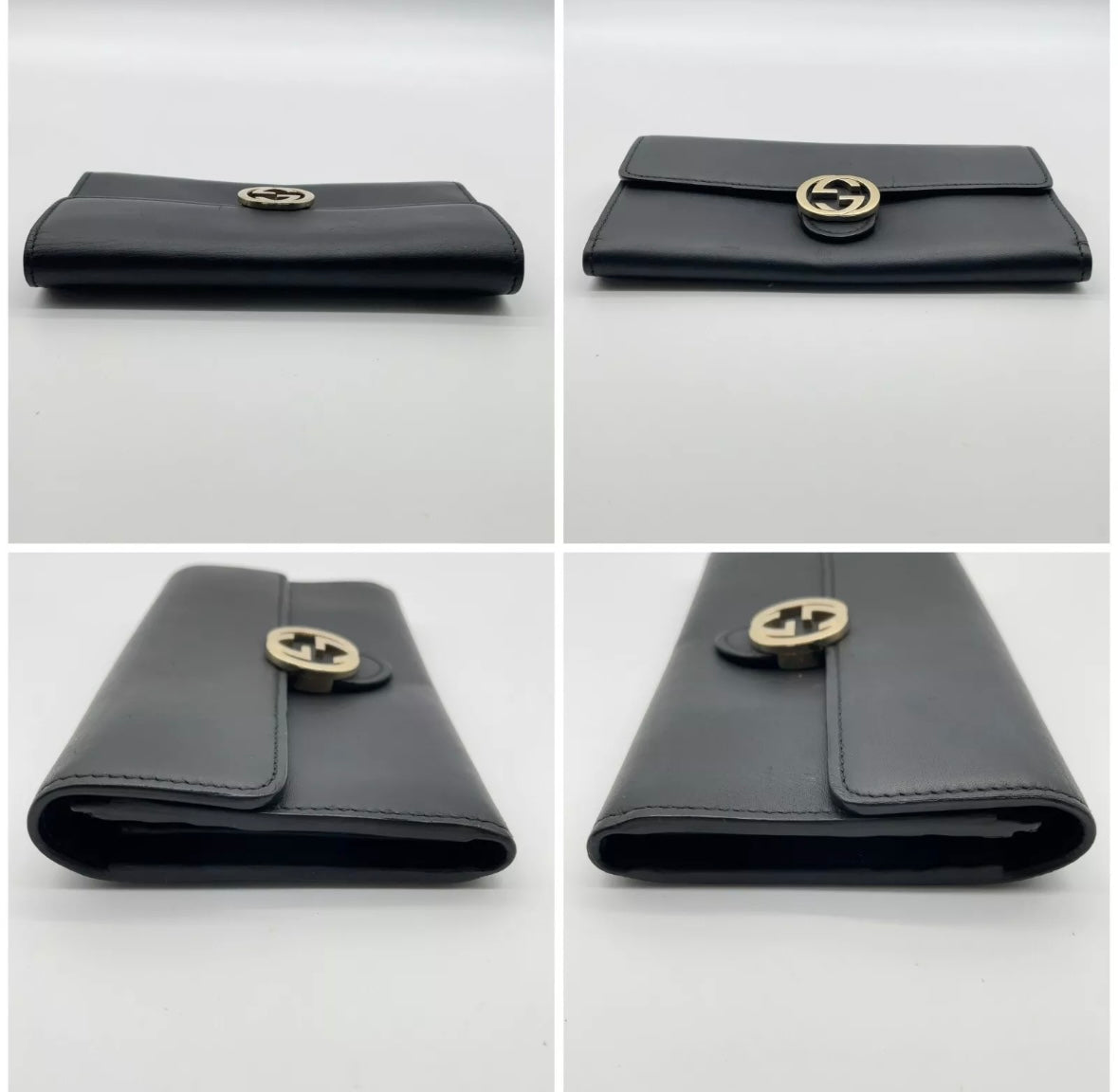 Gucci Interlocking G Logo Leather Continental Wallet