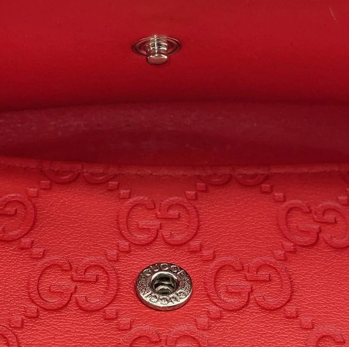 Red Gucci Guccissima Long Wallet